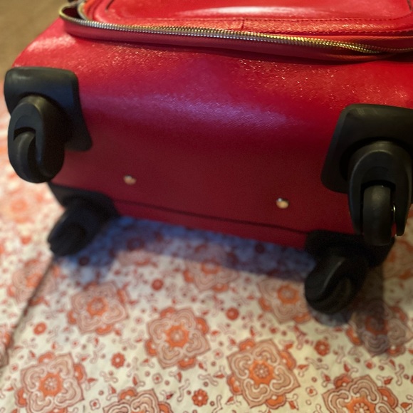 Henri Bendel Red Leather 360 Wheeled Carryon West 57th - Saffiano leather - $750 - Picture 6 of 11